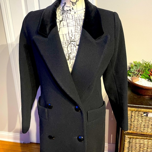 Cuddle NY Vintage Wool Velvet Tuxedo Wrap Bodice Pencil Straight Formal Evening - Picture 2 of 5